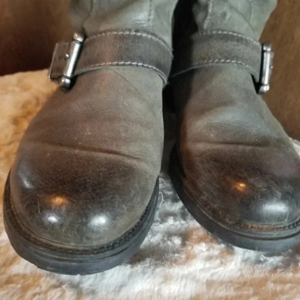 Mjus Renata 2 Leather Tall Boots Adjustable Wide Calf Green 38